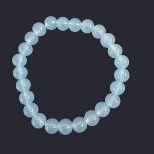 Light Blue Glass Bead Bracelet 8mm